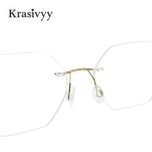 Load image into Gallery viewer, Krasivyy Pure Titanium Screwless Glasses Frame Women Ultralight Optical Prescription Eyeglasses Men Rimless Hexagonal Eyewear