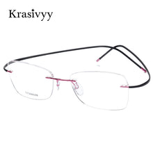 Load image into Gallery viewer, Krasivyy Pure TitaniumRimless Glasses Frame Women Ultralight Optical Prescription Eyeglasses Men 2023 Brand Oval Myopia Eyewear