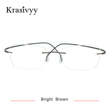 Load image into Gallery viewer, Krasivyy Pure TitaniumRimless Glasses Frame Women Ultralight Optical Prescription Eyeglasses Men 2023 Brand Oval Myopia Eyewear