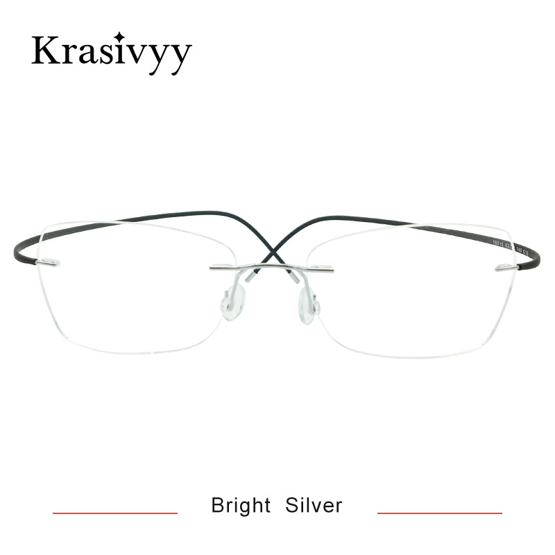 Krasivyy Pure TitaniumRimless Glasses Frame Women Ultralight Optical Prescription Eyeglasses Men 2023 Brand Oval Myopia Eyewear