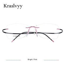 Load image into Gallery viewer, Krasivyy Pure TitaniumRimless Glasses Frame Women Ultralight Optical Prescription Eyeglasses Men 2023 Brand Oval Myopia Eyewear