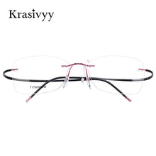 Load image into Gallery viewer, Krasivyy Pure TitaniumRimless Glasses Frame Women Ultralight Optical Prescription Eyeglasses Men 2023 Brand Oval Myopia Eyewear