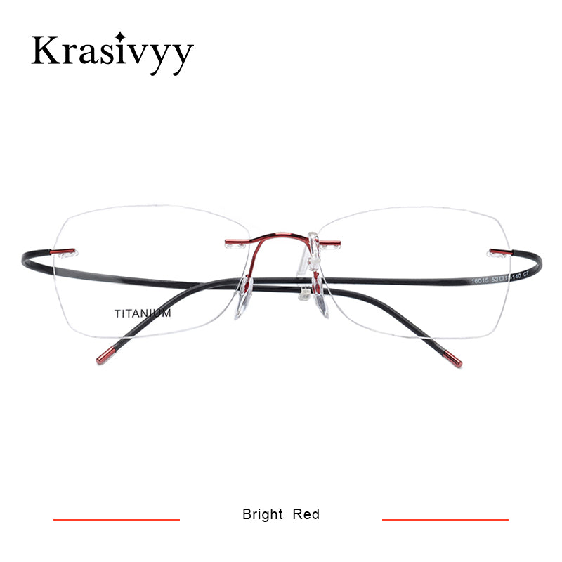 Krasivyy Pure TitaniumRimless Glasses Frame Women Ultralight Optical Prescription Eyeglasses Men 2023 Brand Oval Myopia Eyewear