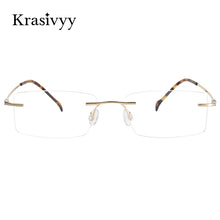 Load image into Gallery viewer, Krasivyy Rimless Glasses Frame Men 2023 Women Myopia Prescription Eyeglasses Pure Titanium Frameless Square Optical Eyewear