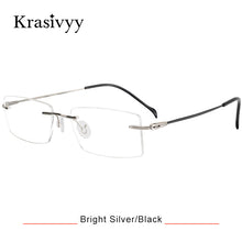 Load image into Gallery viewer, Krasivyy Rimless Glasses Frame Men 2023 Women Myopia Prescription Eyeglasses Pure Titanium Frameless Square Optical Eyewear