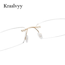 Load image into Gallery viewer, Krasivyy Rimless Glasses Frame Men 2023 Women Myopia Prescription Eyeglasses Pure Titanium Frameless Square Optical Eyewear