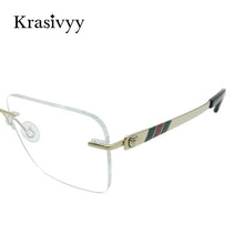 Load image into Gallery viewer, Krasivyy Rimless Glasses Frame Men Brand Designer Optical Prescription Eyewear Males Pure Titanium Frameless Square Eyeglasses
