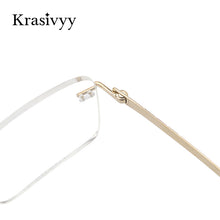 Load image into Gallery viewer, Krasivyy Rimless Glasses Frame Men Brand Designer Optical Prescription Eyewear Males Pure Titanium Frameless Square Eyeglasses