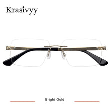 Load image into Gallery viewer, Krasivyy Rimless Glasses Frame Men Brand Designer Optical Prescription Eyewear Males Pure Titanium Frameless Square Eyeglasses