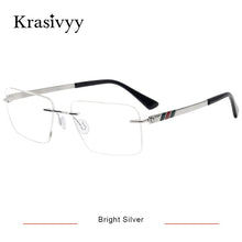 Load image into Gallery viewer, Krasivyy Rimless Glasses Frame Men Brand Designer Optical Prescription Eyewear Males Pure Titanium Frameless Square Eyeglasses