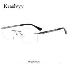 Load image into Gallery viewer, Krasivyy Rimless Glasses Frame Men Brand Designer Optical Prescription Eyewear Males Pure Titanium Frameless Square Eyeglasses