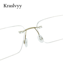 Load image into Gallery viewer, Krasivyy Rimless Glasses Frame Men Brand Designer Optical Prescription Eyewear Males Pure Titanium Frameless Square Eyeglasses