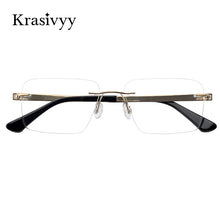 Load image into Gallery viewer, Krasivyy Rimless Glasses Frame Men Brand Designer Optical Prescription Eyewear Males Pure Titanium Frameless Square Eyeglasses