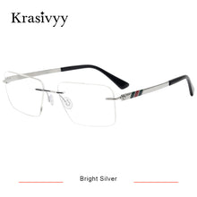 Load image into Gallery viewer, Krasivyy Rimless Glasses Frame Men Brand Designer Optical Prescription Eyewear Males Pure Titanium Frameless Square Eyeglasses