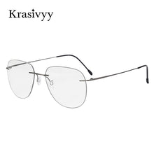 Load image into Gallery viewer, Krasivyy Rimless Glasses Frame Men Pilot Titanium Ultralight  Prescription Frameless Optical Eyeglasses Frames European Eyewear