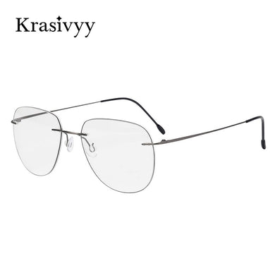 Krasivyy Rimless Glasses Frame Men Pilot Titanium Ultralight  Prescription Frameless Optical Eyeglasses Frames European Eyewear
