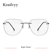 Load image into Gallery viewer, Krasivyy Rimless Glasses Frame Men Pilot Titanium Ultralight  Prescription Frameless Optical Eyeglasses Frames European Eyewear