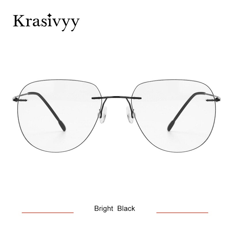 Krasivyy Rimless Glasses Frame Men Pilot Titanium Ultralight  Prescription Frameless Optical Eyeglasses Frames European Eyewear
