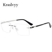 Load image into Gallery viewer, Krasivyy Rimless Glasses Frame Men Pure Titanium Screwless Optical Prescription Eyeglasses 2023 Brand Square Myopia Eyewear
