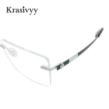 Load image into Gallery viewer, Krasivyy Rimless Glasses Frame Men Pure Titanium Screwless Optical Prescription Eyeglasses 2023 Brand Square Myopia Eyewear