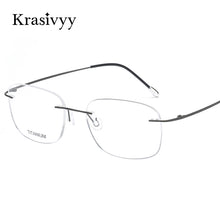 Load image into Gallery viewer, Krasivyy Rimless Glasses Frame Men Titanium Brand Ultralight Myopia Prescription Eyeglasses Women Square Optical Eyewear