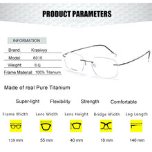 Load image into Gallery viewer, Krasivyy Rimless Glasses Frame Men Titanium Brand Ultralight Myopia Prescription Eyeglasses Women Square Optical Eyewear