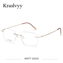 Load image into Gallery viewer, Krasivyy Rimless Glasses Frame Men Titanium Brand Ultralight Myopia Prescription Eyeglasses Women Square Optical Eyewear