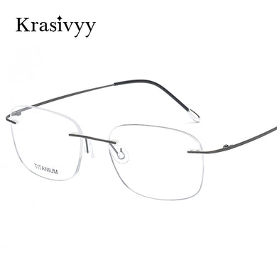 Krasivyy Rimless Glasses Frame Men Titanium Brand Ultralight Myopia Prescription Eyeglasses Women Square Optical Eyewear