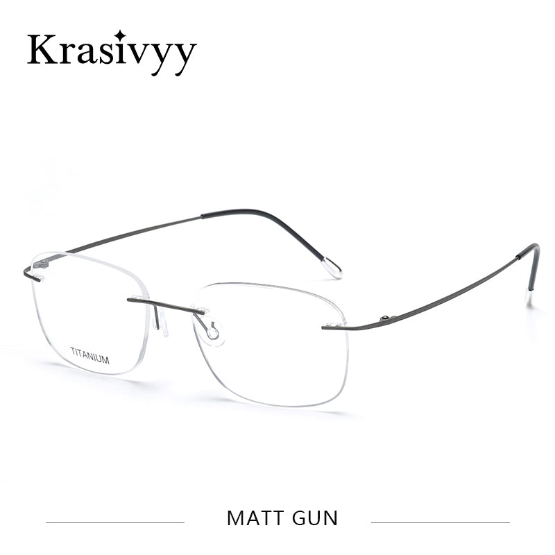 Krasivyy Rimless Glasses Frame Men Titanium Brand Ultralight Myopia Prescription Eyeglasses Women Square Optical Eyewear