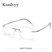 Load image into Gallery viewer, Krasivyy Rimless Glasses Frame Men Titanium Brand Ultralight Myopia Prescription Eyeglasses Women Square Optical Eyewear