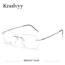 Load image into Gallery viewer, Krasivyy Rimless Glasses Frame Men Titanium Brand Ultralight Myopia Prescription Eyeglasses Women Square Optical Eyewear