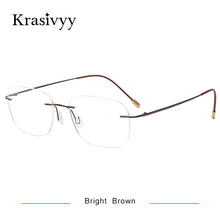 Load image into Gallery viewer, Krasivyy Rimless Glasses Frame Men Titanium Brand Ultralight Myopia Prescription Eyeglasses Women Square Optical Eyewear