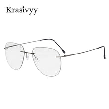 Load image into Gallery viewer, Krasivyy Rimless Glasses Frame Men Ultralight Prescription Optical Eyeglasses Women Frameless Pilot Pure Titanium Myopia Eyewear