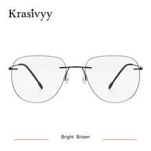 Load image into Gallery viewer, Krasivyy Rimless Glasses Frame Men Ultralight Prescription Optical Eyeglasses Women Frameless Pilot Pure Titanium Myopia Eyewear