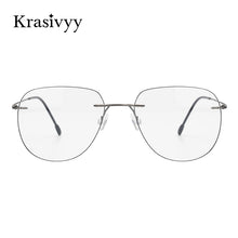Load image into Gallery viewer, Krasivyy Rimless Glasses Frame Men Ultralight Prescription Optical Eyeglasses Women Frameless Pilot Pure Titanium Myopia Eyewear
