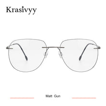 Load image into Gallery viewer, Krasivyy Rimless Glasses Frame Men Ultralight Prescription Optical Eyeglasses Women Frameless Pilot Pure Titanium Myopia Eyewear