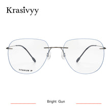 Load image into Gallery viewer, Krasivyy Rimless Glasses Frame Men Ultralight Prescription Optical Eyeglasses Women Frameless Pilot Pure Titanium Myopia Eyewear