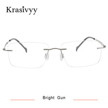 Load image into Gallery viewer, Krasivyy Rimless Glasses Frame Men Ultralight Pure Titanium Square Eyewear Women Korean Frameless Screwless Eyeglasses Frames