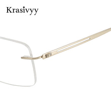 Load image into Gallery viewer, Krasivyy Rimless Glasses Frame Men Ultralight Pure Titanium Square Eyewear Women Korean Frameless Screwless Eyeglasses Frames