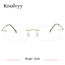 Load image into Gallery viewer, Krasivyy Rimless Glasses Frame Men Ultralight Pure Titanium Square Eyewear Women Korean Frameless Screwless Eyeglasses Frames