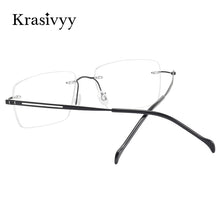 Load image into Gallery viewer, Krasivyy Rimless Glasses Frame Men Ultralight Pure Titanium Square Eyewear Women Korean Frameless Screwless Eyeglasses Frames