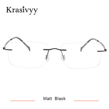 Load image into Gallery viewer, Krasivyy Rimless Glasses Frame Men Ultralight Pure Titanium Square Eyewear Women Korean Frameless Screwless Eyeglasses Frames
