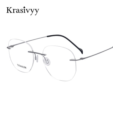 Krasivyy Rimless Glasses Frame Men Ultralight Screwless Optical Prescription Eyeglasses Women Pure Titanium Myopia Eyewear