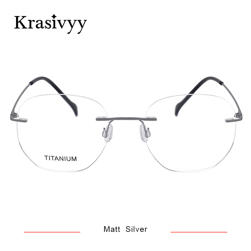Krasivyy Rimless Glasses Frame Men Ultralight Screwless Optical Prescription Eyeglasses Women Pure Titanium Myopia Eyewear