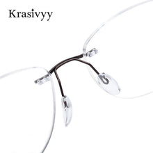 Load image into Gallery viewer, Krasivyy Rimless Glasses Frame Women Brand Design Screwless Optical Prescription Eyeglasses Vintage Eyewear Men Pure Titanium