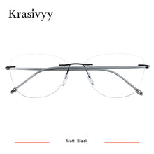 Load image into Gallery viewer, Krasivyy Rimless Glasses Frame Women Brand Design Screwless Optical Prescription Eyeglasses Vintage Eyewear Men Pure Titanium