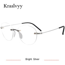 Load image into Gallery viewer, Krasivyy Rimless Glasses Frame Women Pure Titanium Men Vintage Myopia Prescription Eyeglasses Retro Round Korean Optical Eyewear
