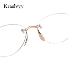Load image into Gallery viewer, Krasivyy Rimless Glasses Frame Women Pure Titanium Men Vintage Myopia Prescription Eyeglasses Retro Round Korean Optical Eyewear