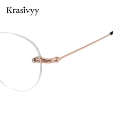 Load image into Gallery viewer, Krasivyy Rimless Glasses Frame Women Pure Titanium Men Vintage Myopia Prescription Eyeglasses Retro Round Korean Optical Eyewear