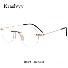 Load image into Gallery viewer, Krasivyy Rimless Glasses Frame Women Pure Titanium Men Vintage Myopia Prescription Eyeglasses Retro Round Korean Optical Eyewear